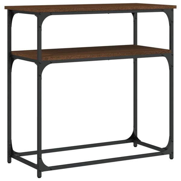 Tavolo Consolle Look Rovere Marrone 75X35,5X75 Cm Materiale A Base Di Legno-image