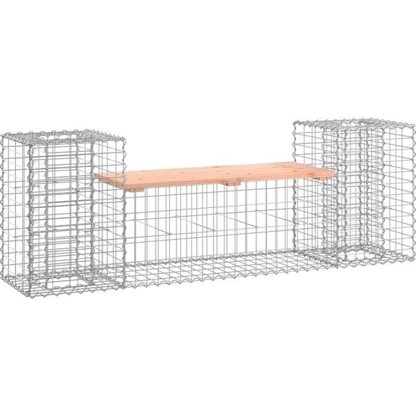 Panchina Da Giardino In Gabbione 183X41X60,5 Cm In Legno Massiccio Di Abete Douglas-image