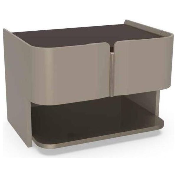 Comodino Grigio Di Design Tavolini Console Camera Da Letto Legno Lusso-image