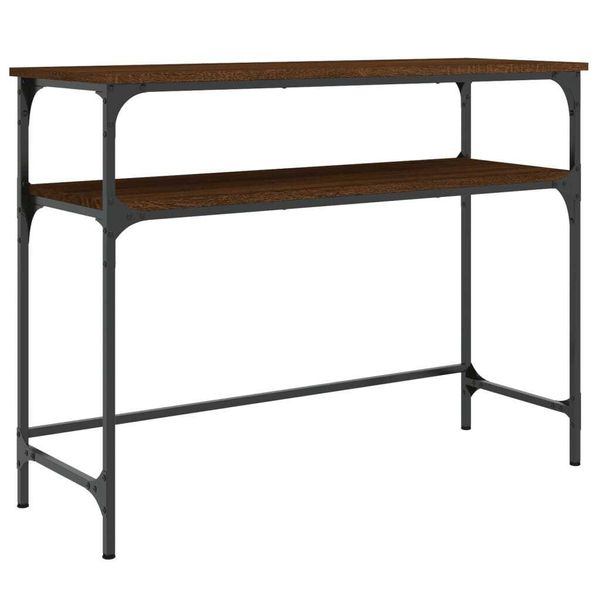 Tavolo Consolle Look Rovere Marrone 100X35,5X75 Cm Materiale A Base Di Legno-image