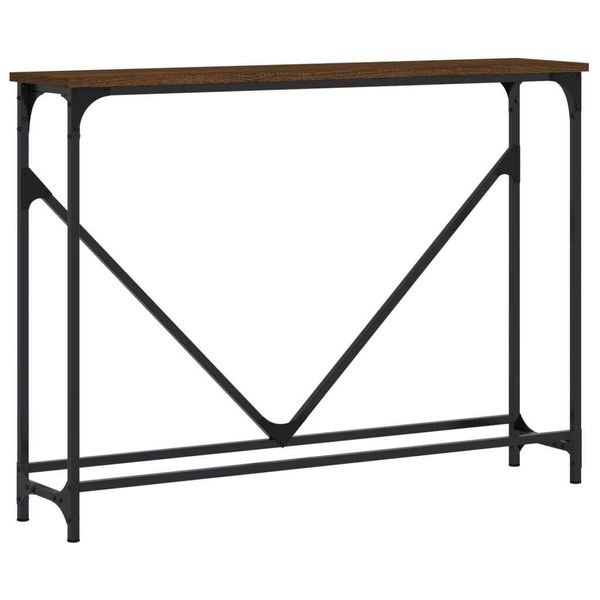 Tavolo Consolle Look Rovere Marrone 102X22,5X75 Cm Materiale A Base Di Legno-image