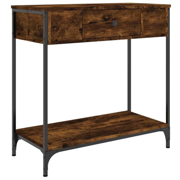 Tavolo Consolle Rovere Fumé 75X34,5X75 Cm Materiale A Base Di Legno-image