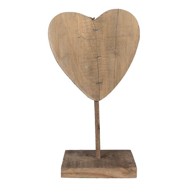 Clayre & Eef Figura Decorativa Cuore 15X8X27 Cm Legno Marrone-image