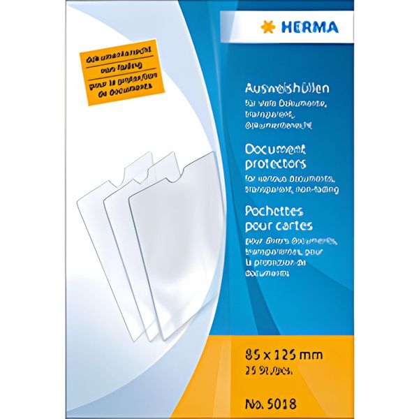 Herma 5018 Buste Per Carte D'identità 85X125 Mm Per Molti Documenti-image