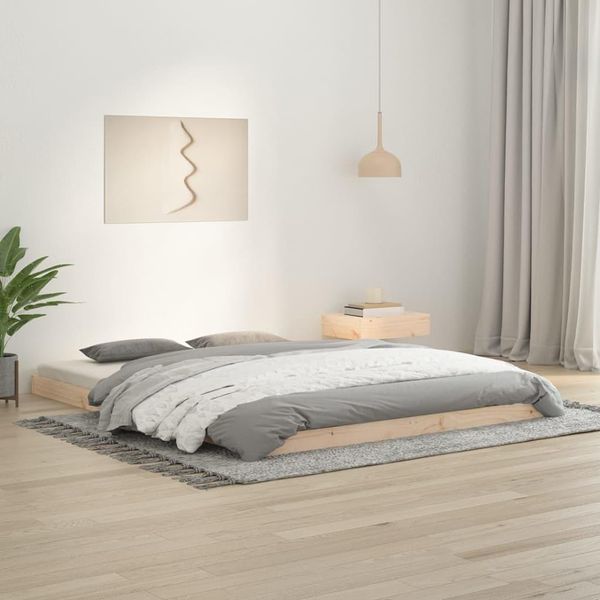 The Living Store Letto In Legno Massiccio 150X200 Cm Pino-image