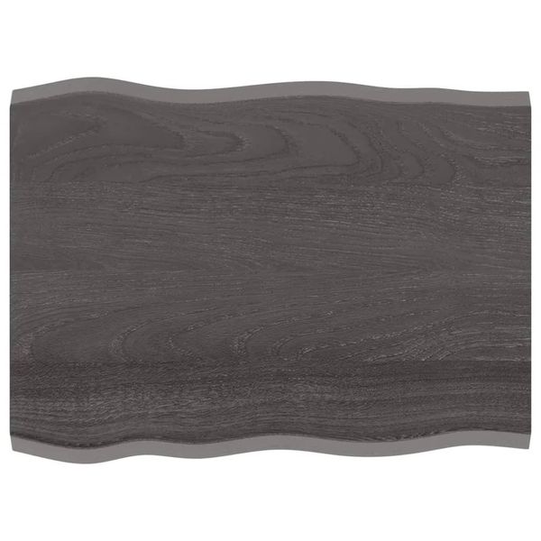 Syfax™ Piano Tavolo Marrone Scuro 80X60X2 Cm In Rovere Non Trattato-image
