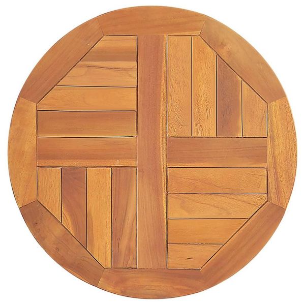 The Living Store Piano Del Tavolo In Legno Massiccio Di Teak Rotondo 2,5 Cm 50 Cm-image