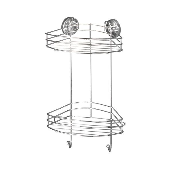 Wenko Scaffale D'angolo 2 Ripiani Doccia Stoccaggio Bagno Scaffali A Muro Senza Forare Wc-image
