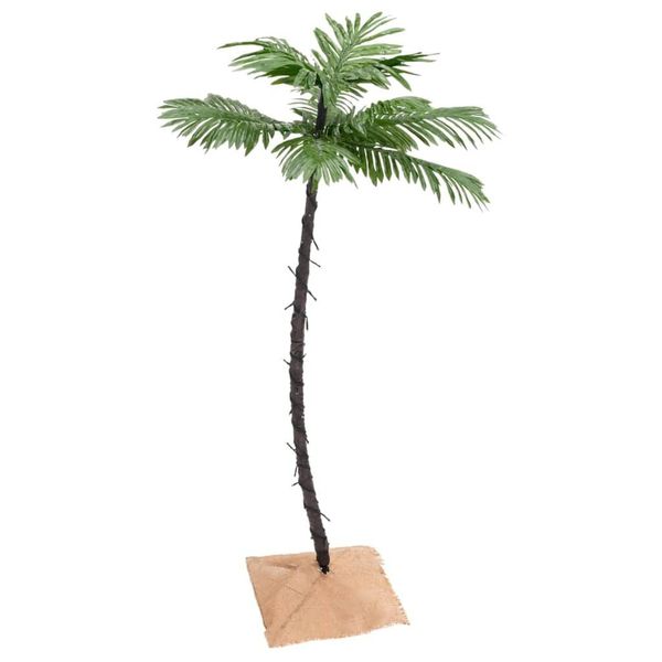 The Living Store Albero Di Palma Artificiale A Led Bianco Caldo 72 Led 120 Cm-image