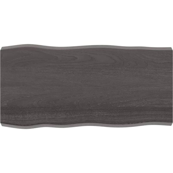 Syfax™ Piano Tavolo Marrone Scuro 100X50X(2-6)Cm Rovere Non Trattato-image