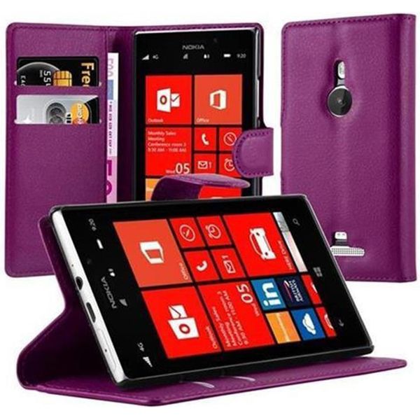 Cadorabo Custodia Per Nokia Lumia 925 Custodia Protettiva Per Cellulare Viola Custodia Cover Chiusura Magnetica-image