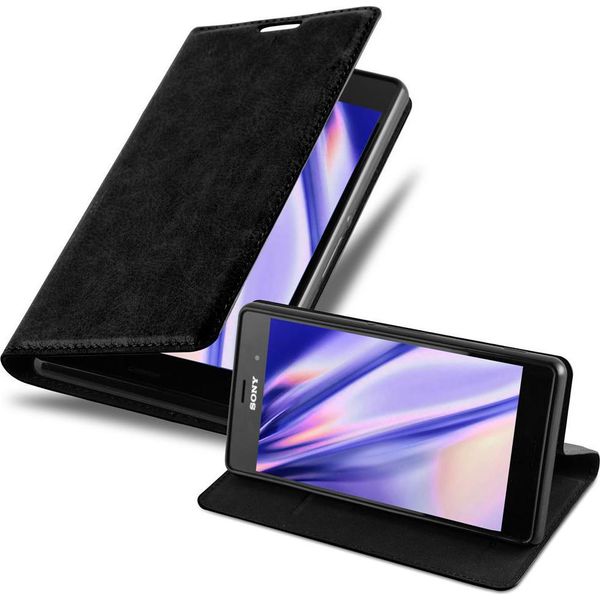 Cadorabo Cover Per Sony Xperia Z3 Cover Protettiva In Nero Custodia Per Cellulare Cover Chiusura Magnetica-image