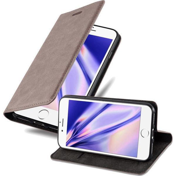 Custodia Cadorabo Per Apple Iphone 7 / 7S / 8 / Se 2020 Custodia Protettiva In Marrone Custodia Per Cellulare Cover Chiusura Magnetica-image