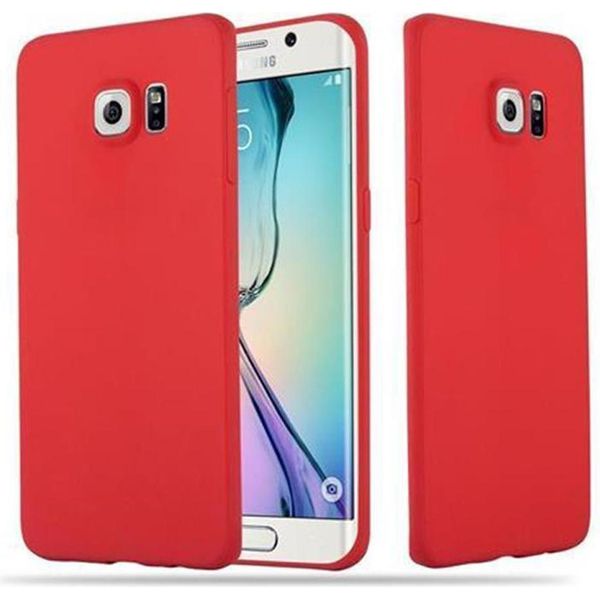 Custodia Cadorabo Per Samsung Galaxy S6 Edge Custodia Protettiva In Rosso Custodia Per Cellulare Tpu Custodia In Silicone Cover-image