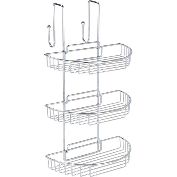Wenko Bagno Scaffale Appeso Valet Doccia Scaffale Di Stoccaggio 3 Ripiani Ganci Asciugamani-image