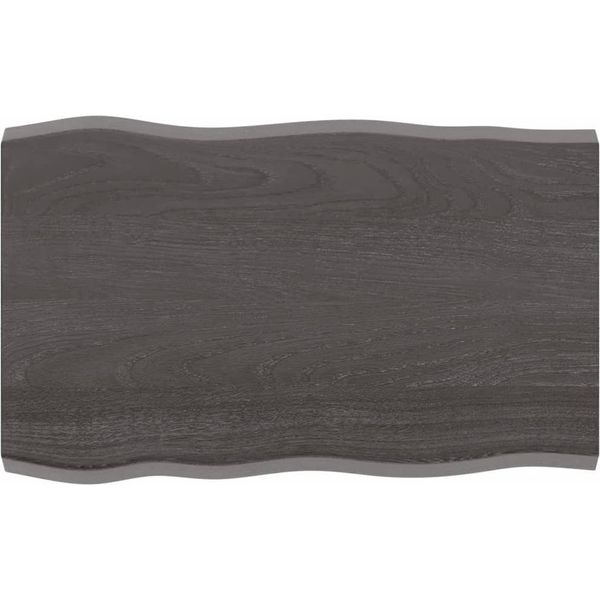 Syfax™ Piano Tavolo Marrone Scuro 80X50X(2-4)Cm In Rovere Non Trattato-image