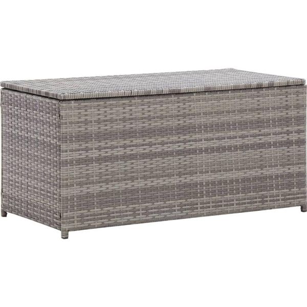 The Living Store Gartenbox Poly Rattan 100X50X50 Cm Grau-image
