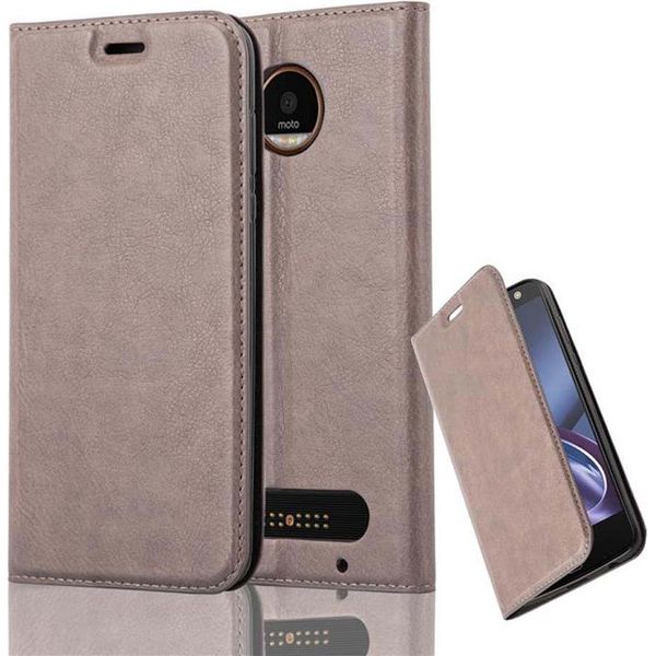 Cadorabo Custodia Per Motorola Moto Z2 Custodia Protettiva In Marrone Custodia Per Telefono Cellulare Cover Chiusura Magnetica-image