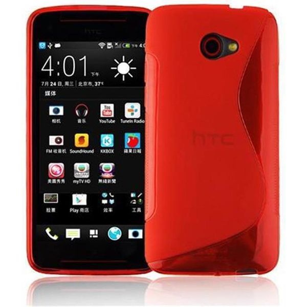 Cadorabo Custodia Protettiva Per Htc Butterfly S Custodia In Silicone Tpu Rosso Telefono Cellulare Caso-image