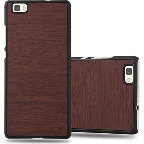 Cadorabo Cover Per Huawei P8 Lite 2015 Cover Protettiva In Marrone Custodia Rigida In Legno Look Custodia Del Telefono Cellulare-image