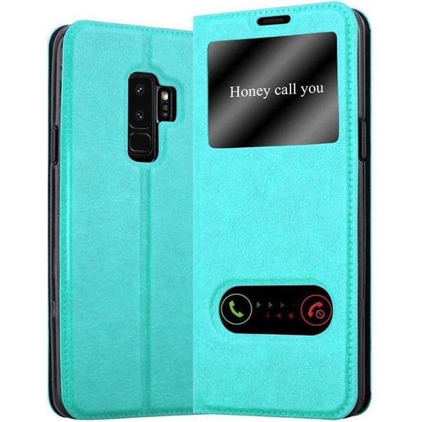 Cadorabo Custodia Protettiva Per Samsung Galaxy S9 Plus In Turchese Custodia Per Telefono Cellulare Custodia A Libro Cover Case-image