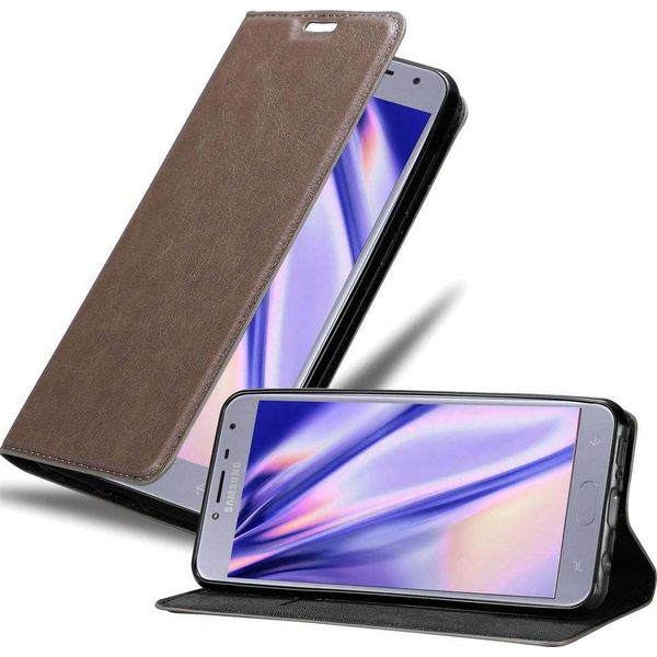 Cadorabo Custodia Per Samsung Galaxy J4 2018 Custodia Protettiva In Marrone Custodia Per Cellulare Cover Chiusura Magnetica-image