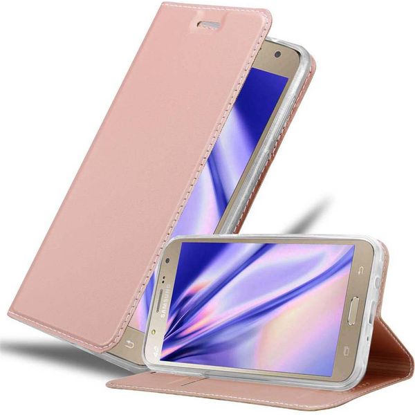 Cadorabo Custodia Per Cellulare Per Samsung Galaxy J7 2015 Custodia Protettiva In Rosa Cover Etui Book Case Booklet-image