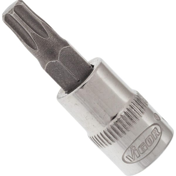 Vigor Punta Per Avvitatore Torx A Cava Quadra 6,3 = 1/4 Di Pollice Profilo Torx Interno V2446N ∙ Cava Quadra 6,3 Mm (1/4 Di Pollice) ∙ Profilo Torx Interno ∙ T 30 ∙ Lunghezza Totale: 38 Mm-image