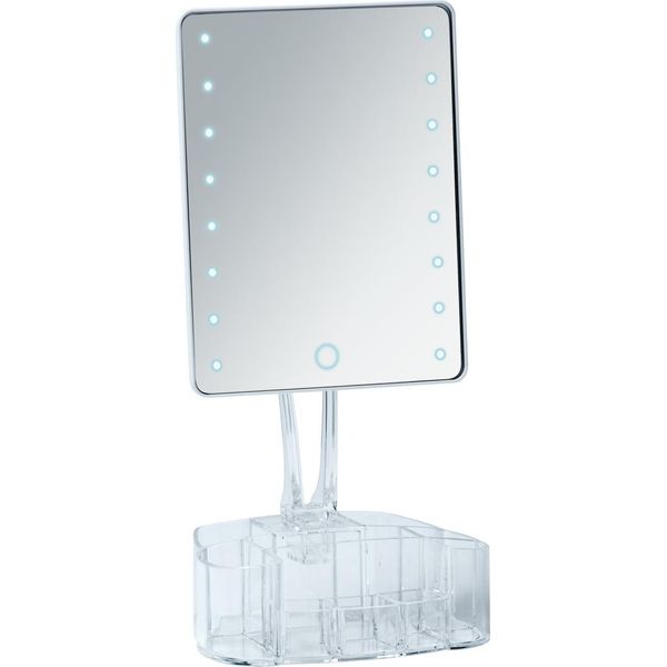 Wenko Specchio Cosmetico Make-Up Stand Standing Led Trenno Organizzatore Bagno Ospite Wc-image