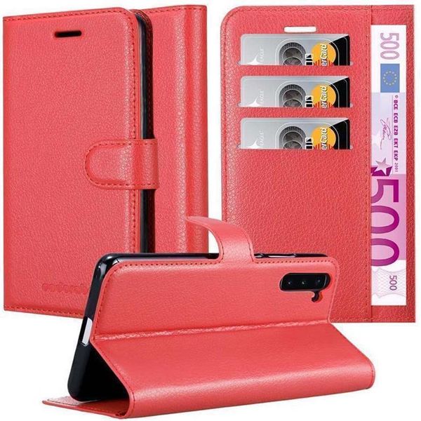Cadorabo Custodia Per Samsung Galaxy Note 10 Custodia Protettiva In Rosso Custodia Per Cellulare Cover Chiusura Magnetica-image