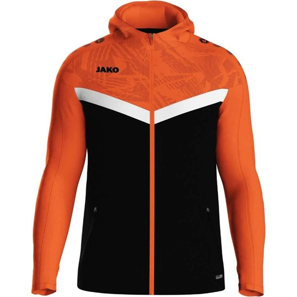 Jako Giacca Con Cappuccio Unisex Iconic, Colore:Nero/Neonorange, Taglia:S-image