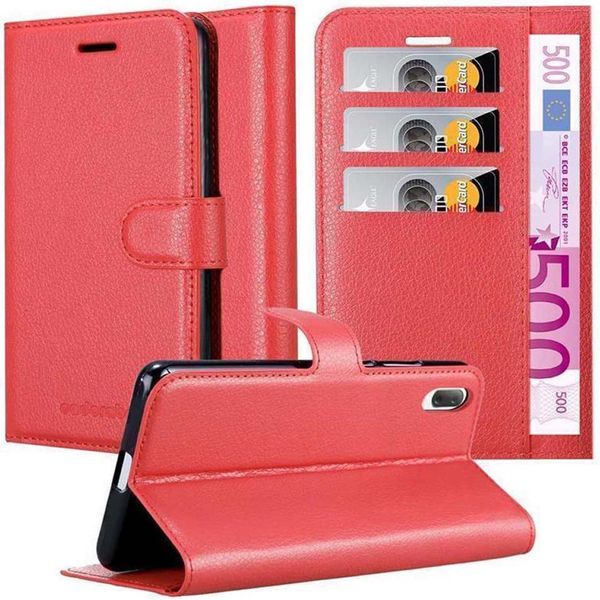 Cadorabo Custodia Per Sony Xperia L3 Custodia Protettiva In Rosso Custodia Per Cellulare Cover Chiusura Magnetica-image