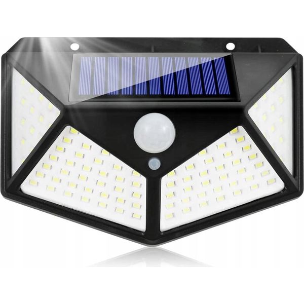 Lumiled Lampada Solare Con Rilevatore Di Movimento 100 Led 3 Modalità Applique Solare IP44 Luce Solare Per Giardino Sicurezza Applique Lampada Da Parete Per Esterno-image