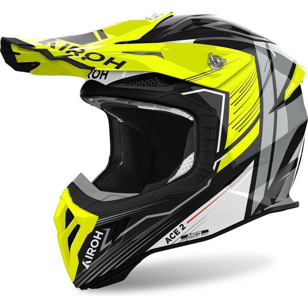 Casco Motocross Airoh Aviator Ace 2 Engine, Nero/Grigio/Giallo, Xs (53/54)-image