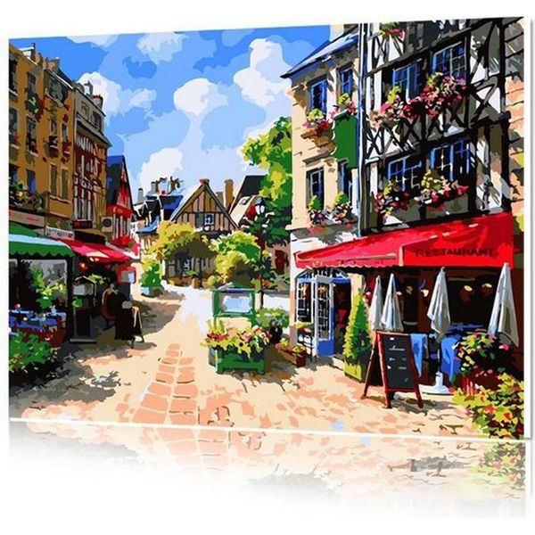 Pittura Con Numeri Su Tela 40X50Cm Street-image