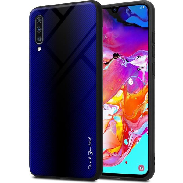 Custodia Cadorabo Per Samsung Galaxy A70 / A70S Custodia Protettiva In Viola Custodia Del Telefono Cellulare Custodia Tpu Copertura Vetro Temperato Custodia-image