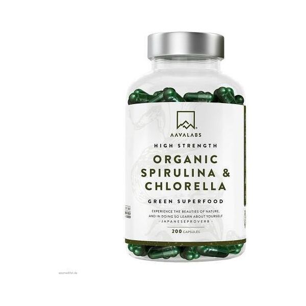 Aavalabs Spirulina & Chlorella Complex Vegan Caps. 200 Capsule-image