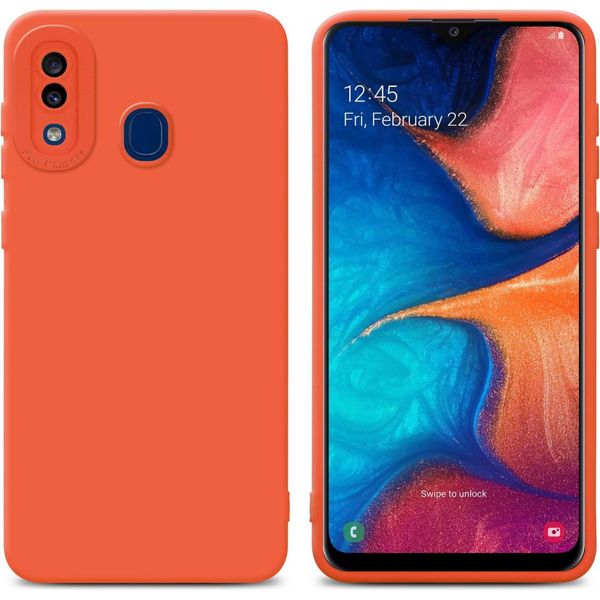 Cadorabo Cover Per Samsung Galaxy A20 / A30 / M10S Cover Protettiva In Tpu Arancione Custodia In Silicone Custodia Per Telefono Cellulare-image