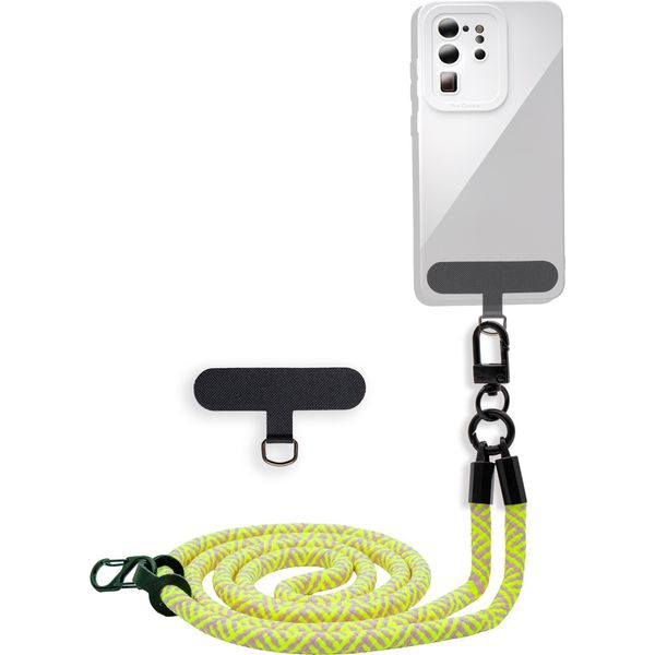 Catena Portacellulare Cadorabo Per Wiko Harry 3 In Giallo - Custodia Per Cellulare Con Cordoncino Regolabile Da Appendere Al Collo-image