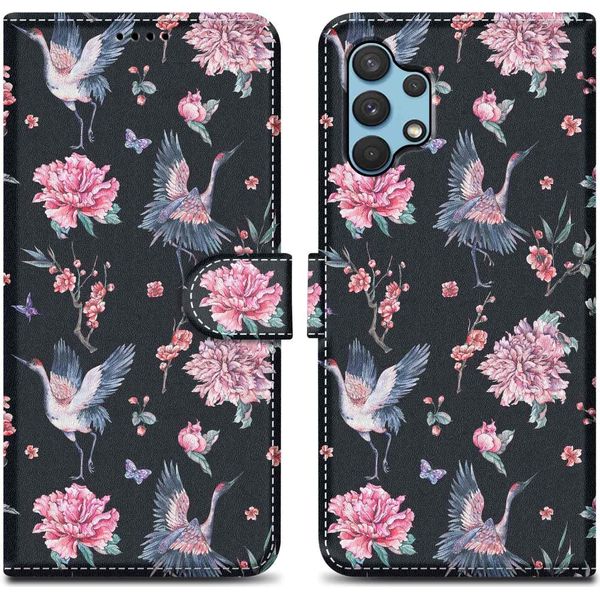 Cadorabo Custodia Protettiva Per Samsung Galaxy A32 4G Case Design Nero Custodia Del Telefono Cellulare Custodia Protettiva Custodia Magnetica Custodia Cover-image