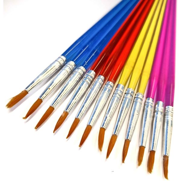 Pennelli Per Pittura - Set Di 12 - A Punta - Pennelli - Pennelli - Pittura - Verniciatura - Artigianato - Pennelli - A Punta - Multicolore-image
