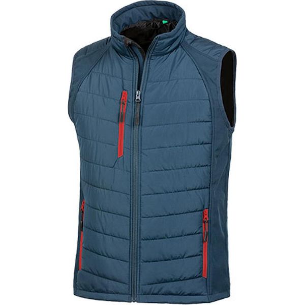 Result R238X | Gilet Softshell Compass Nero Da Uomo - Colore: Navy/Rosso - Taglia: L-image