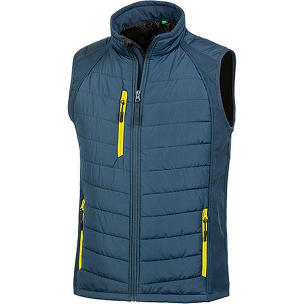Result R238X | Gilet Softshell Compass Nero Da Uomo - Colore: Navy/Giallo - Taglia: L-image