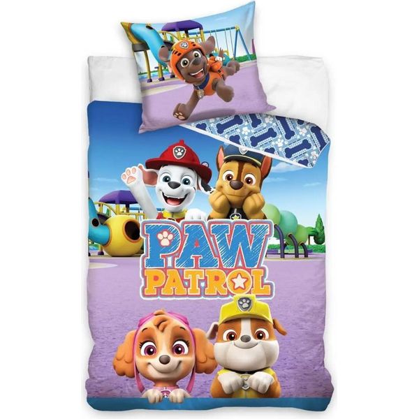 Paw Patrol Bettbezug Parco Giochi 140 X 200 Cm - 70 X 90 Cm-image