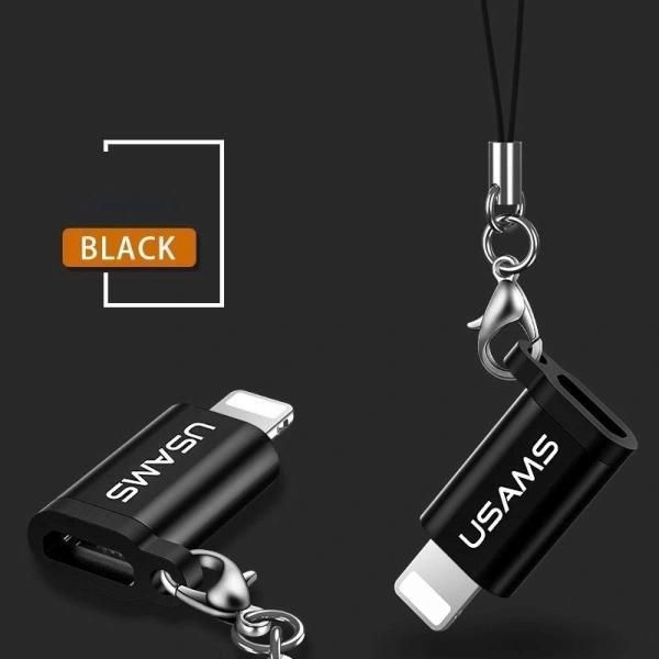 Usams US-SJ152 Adattatore Microusb / Lightning Con Banda Nera-image