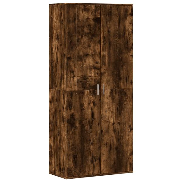Vidaxl Scarpiera In Rovere Fumé 80X39X178 Cm Materiale A Base Di Legno-image