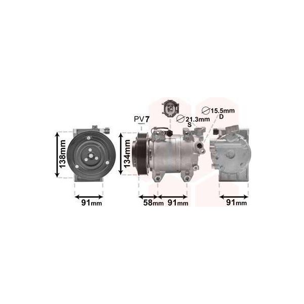 Van Wezel 1300K344 - Compressore Aria Condizionata Oe 92600EB30A Per Pathfinder Iii (R51)-image