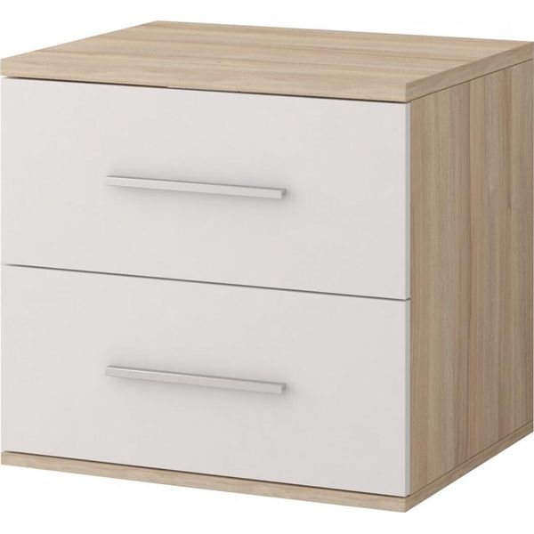 Comodino Pratico Oleg - Rovere Sonoma / Bianco-image