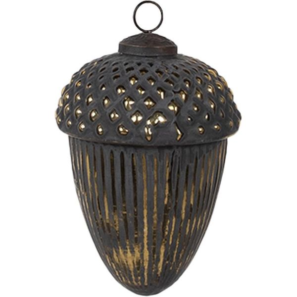 Guaina Natalizia Clayre & Eef Ø 10X14 Cm In Vetro Nero-image