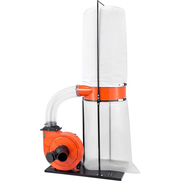 Sistema Di Aspirazione Vevor, Sistema Di Aspirazione Trucioli Da 2038,8 M³/H 2,5 Micron, Sistema Di Raccolta Segatura Da 2,0 Cv Con Sacco Di Raccolta Polveri Da 132,5 L E Sacco Filtrante Da 159 L, Depolveratore Per La Lavorazione Del Legno-image